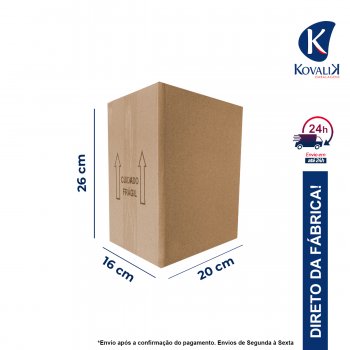 Caixa De Papelão K04 Para Correio, Sedex, E-commerce 20x16x26